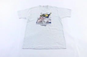 Layered Hem Detail Fresh Trend 1991 Hank Caruso Hooks Art Graphic T-Shirt