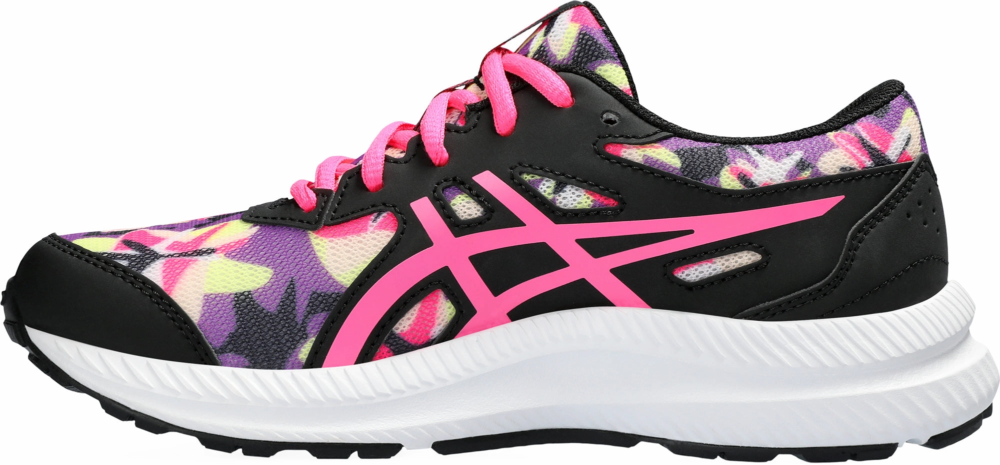 Asics Contend 8 GS Junior Running Shoes - Black running in a levee area shoes Recycled materials