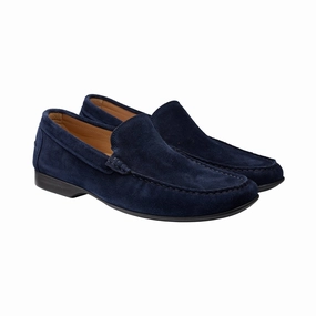 Roma Ocean Suede Flat Heel Slip On Silhouette