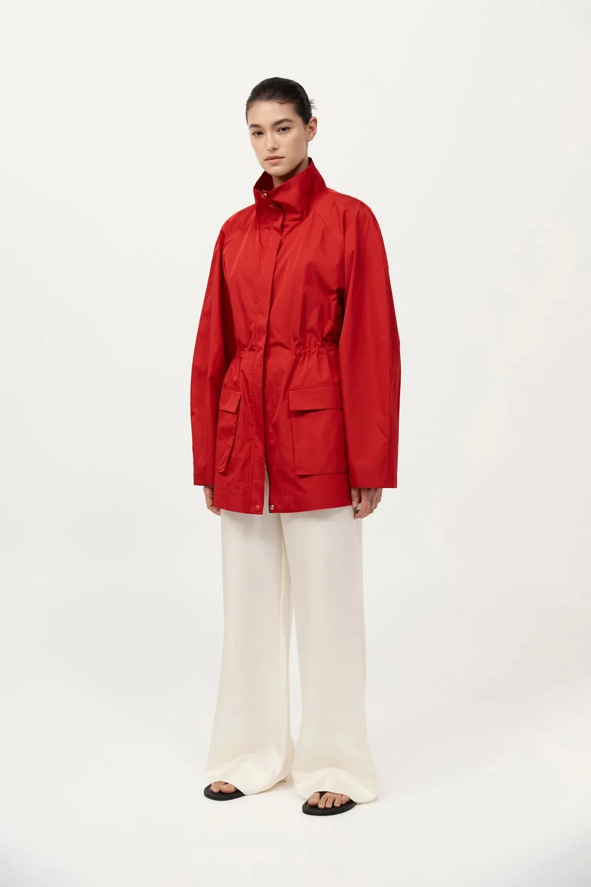 Outdoor Comfort Paper Taffeta Parka in Red