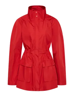 Paper Taffeta Parka in Red Celebrate Quilted Stitching
