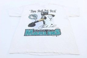 1997 Florida Marlins Baseball Charles Johnson T-shirt Modern Comfort Style Ethically Sourced Cotton