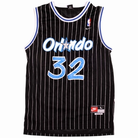 VINTAGE NIKE NBA ORLANDO MAGIC SHAQUILLE O'NEAL #32 JERSEY SIZE LARGE 1990s Seam Free Underarm Venting Double Stitched Hemming