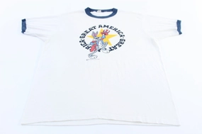 1979 Warner Bros Bugs Bunny "Great America" Ringer T-shirt Versatile Performance Odor-resistant