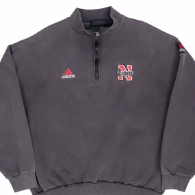 product semi formal grace VINTAGE ADIDAS NCAA NEBRASKA CORN HUSKERS QUARTER ZIP SWEATSHIRT 1990S LARGE