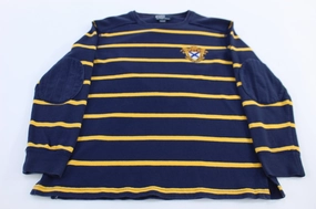 harmonious Basic Wear Polo by Ralph Lauren Patch Embroidered Striped Sweater