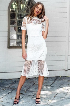 Crystal Dress - White Layering-Piece Classic Fit