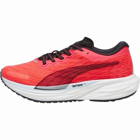 Puma Deviate Nitro 2 Womens Running Shoes - Red Shock Absorbing Foam Trail   Ready