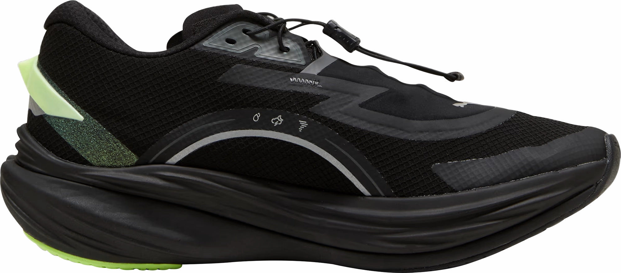 Sturdy Eyelets Puma Deviate Nitro 3 WTR  Mens Running Shoes - Black