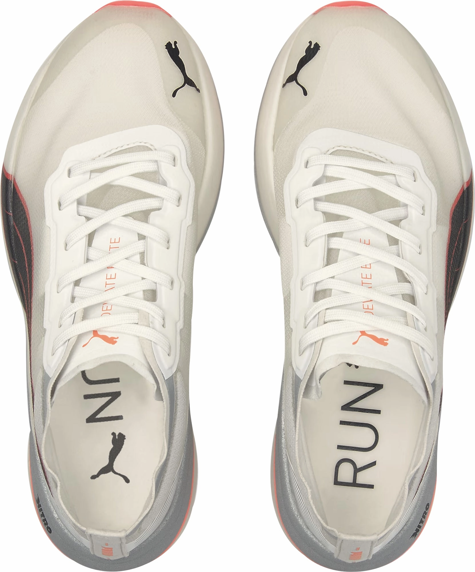 Puma Deviate Nitro Elite Racer Womens Running Shoes - White running in a stadium shoes