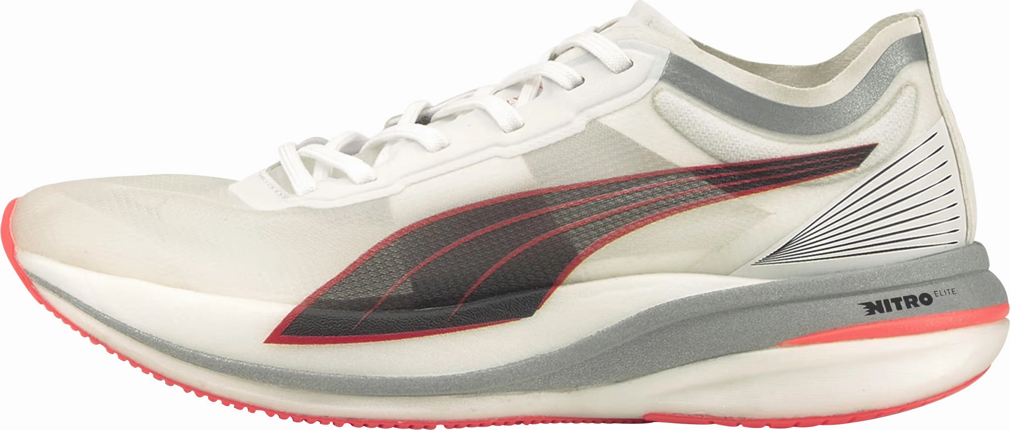 Puma Deviate Nitro Elite Racer Womens Running Shoes - White Ultra Adhesive Tread buckle - trimmed - design shoes