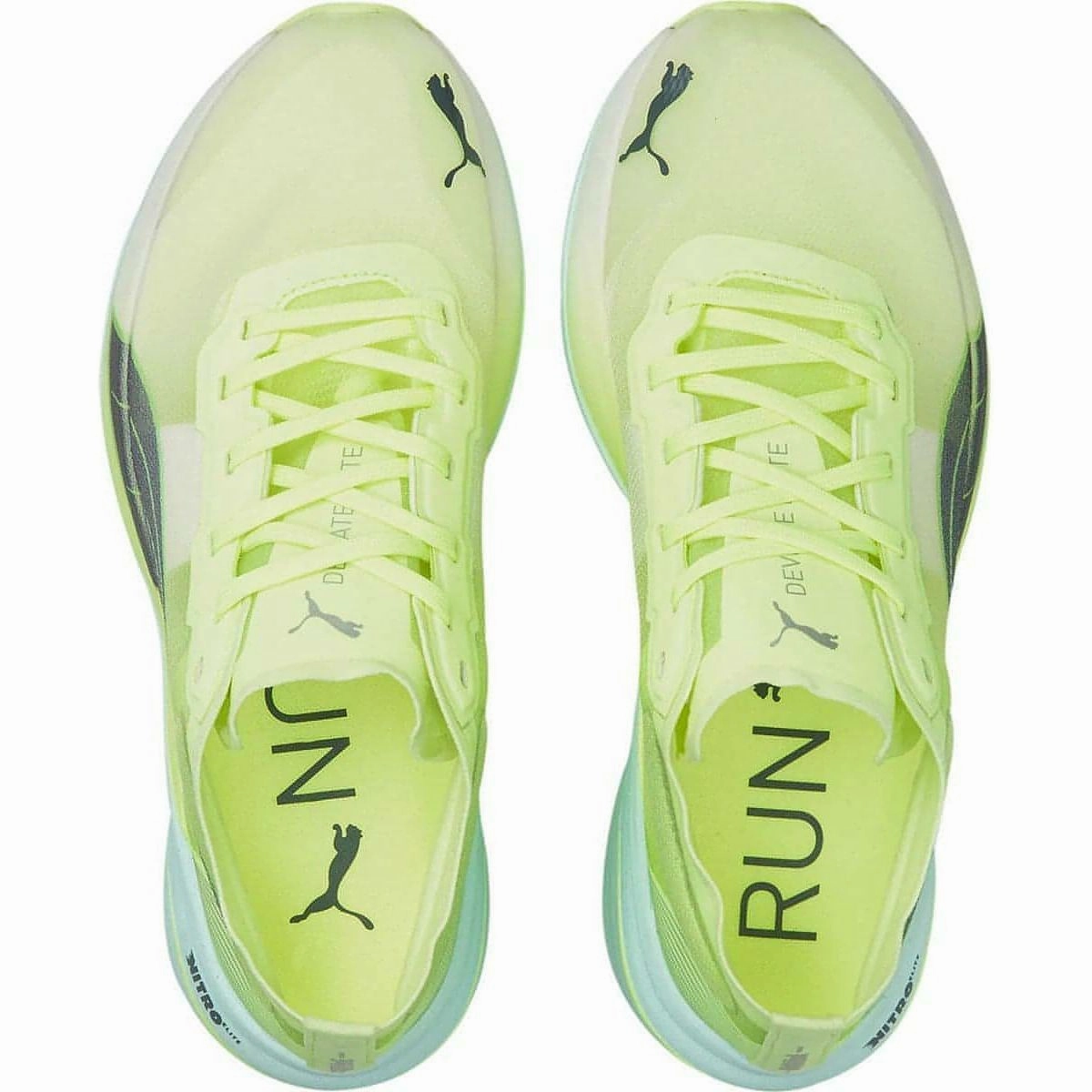 Multi Density Layering Breathable 3D Knit Puma Deviate Nitro Elite Racer Womens Running Shoes - Yellow