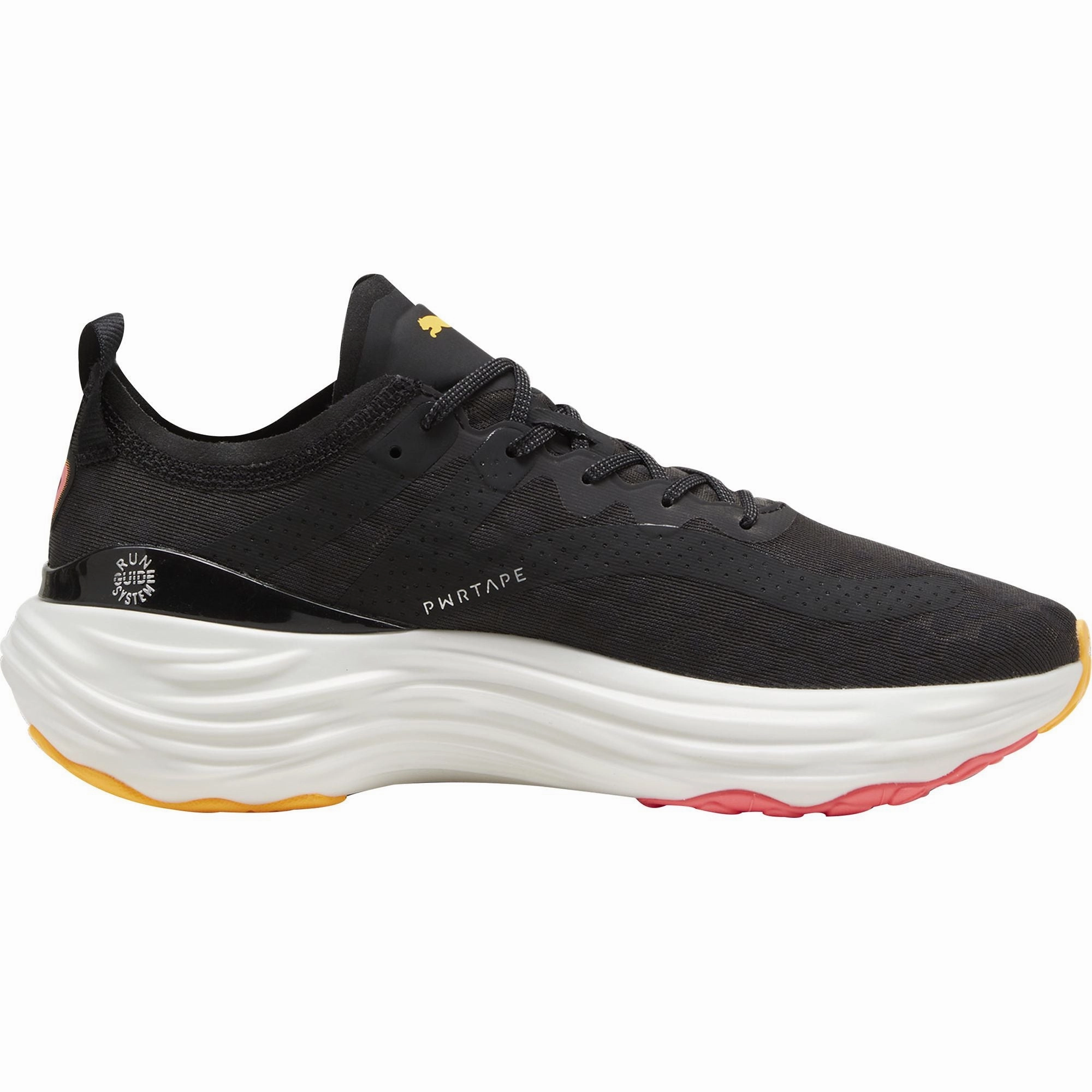 Puma ForeverRun Nitro Mens Running Shoes - Black PU material Vocal Notch Design
