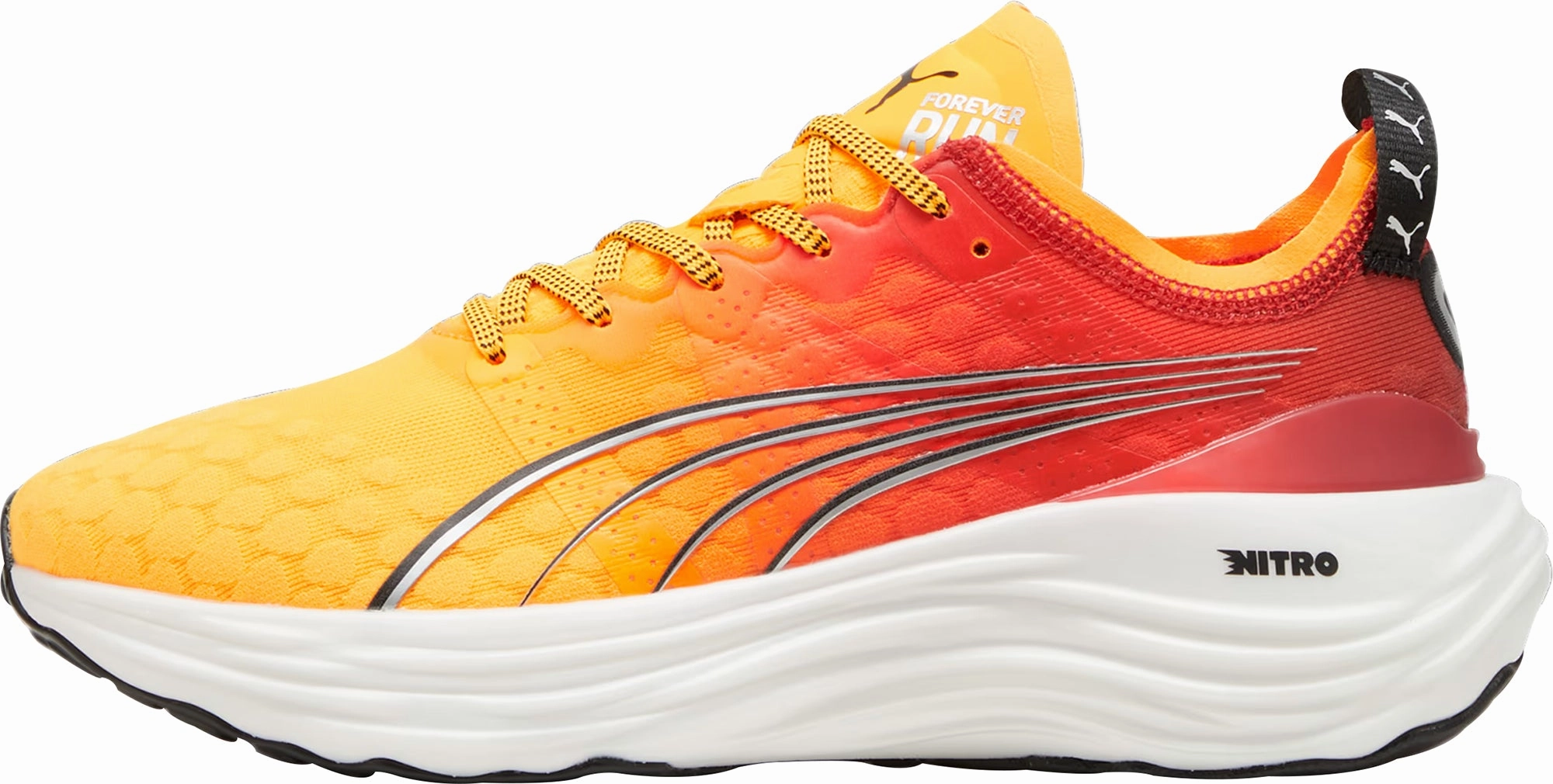 Puma ForeverRun Nitro Womens Running Shoes - Orange lycra - upper shoes Ankle hug