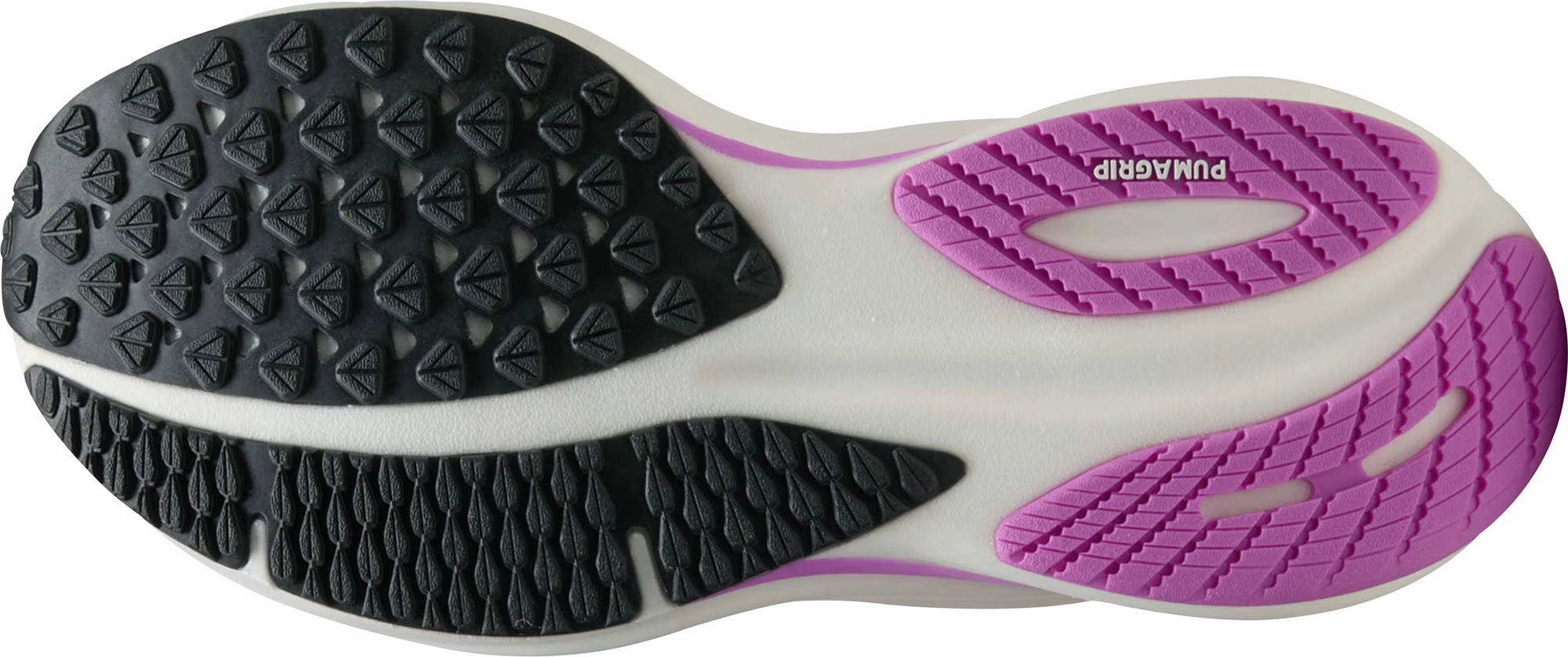 Puma Magnify Nitro 2 Womens Running Shoes - Black Streamlined Shape grip - enhancing