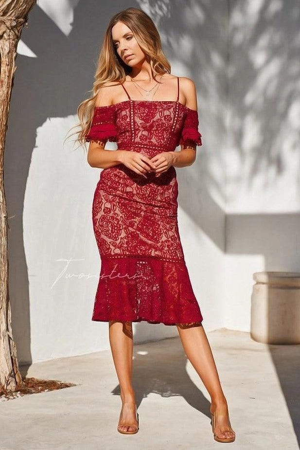 Autumn Ready Erica Dress - Red