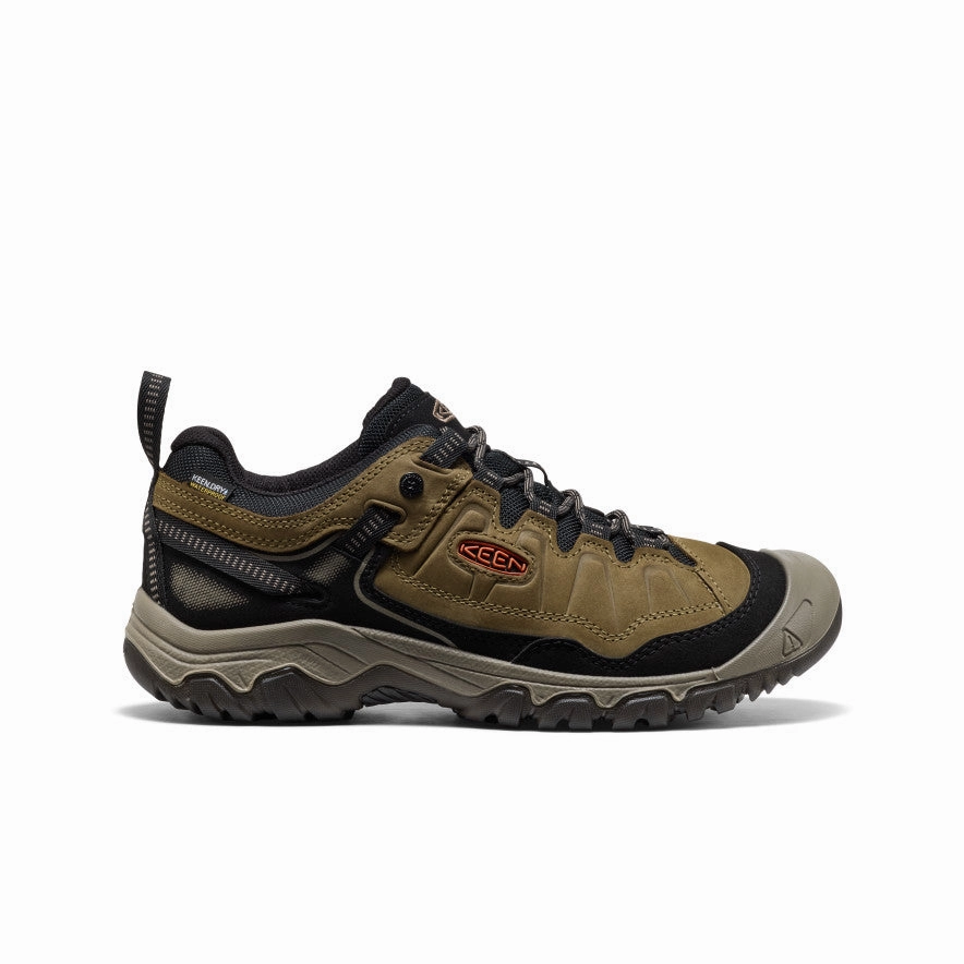 Superior Traction Agile Men's Targhee IV Waterproof Hiking Shoe  |  Dark Olive/Gold Flame