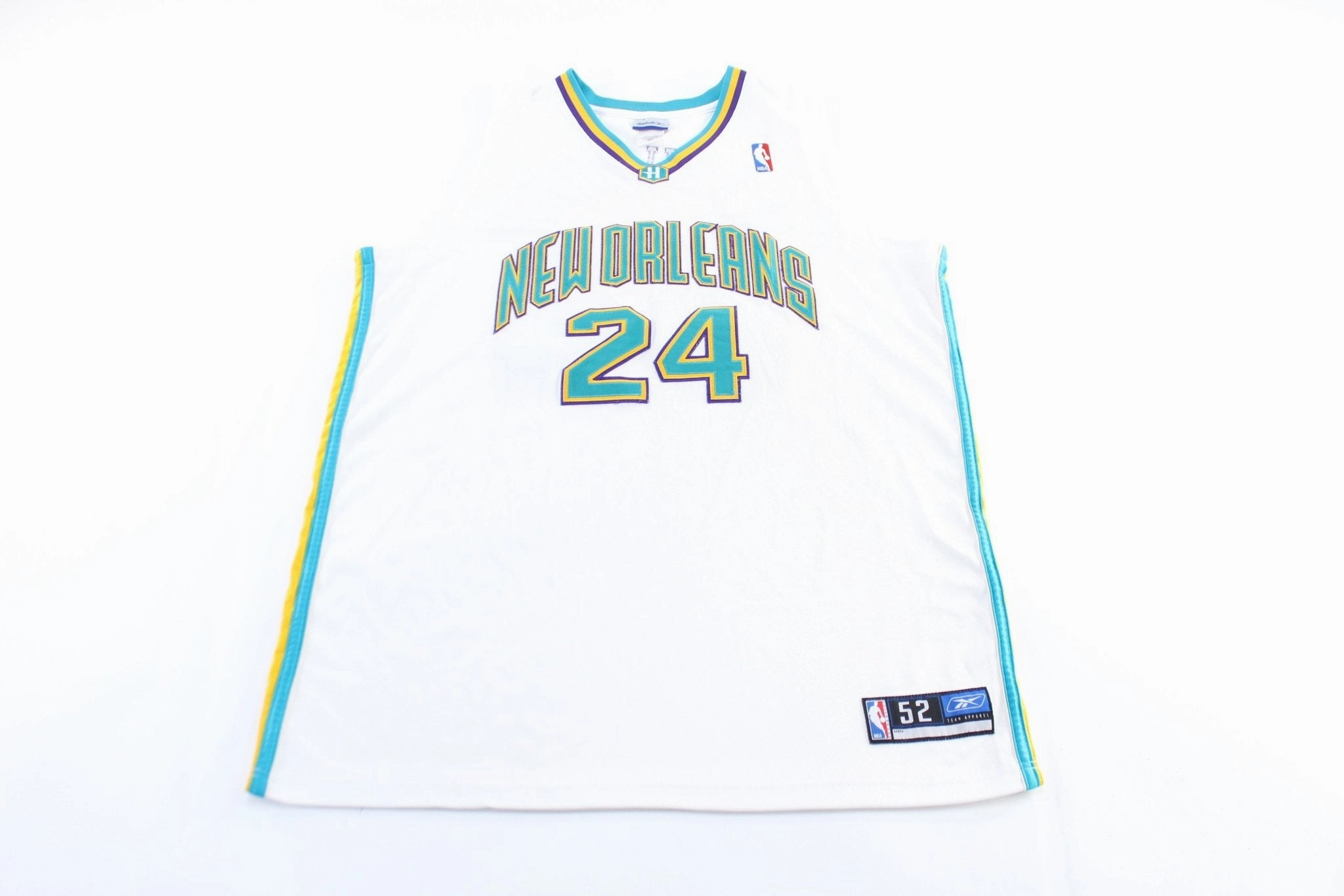 Reebok Logo New Orleans Pelicans Jamal Nashburn Basketball Jersey Adjustable Drop Tail Core Support