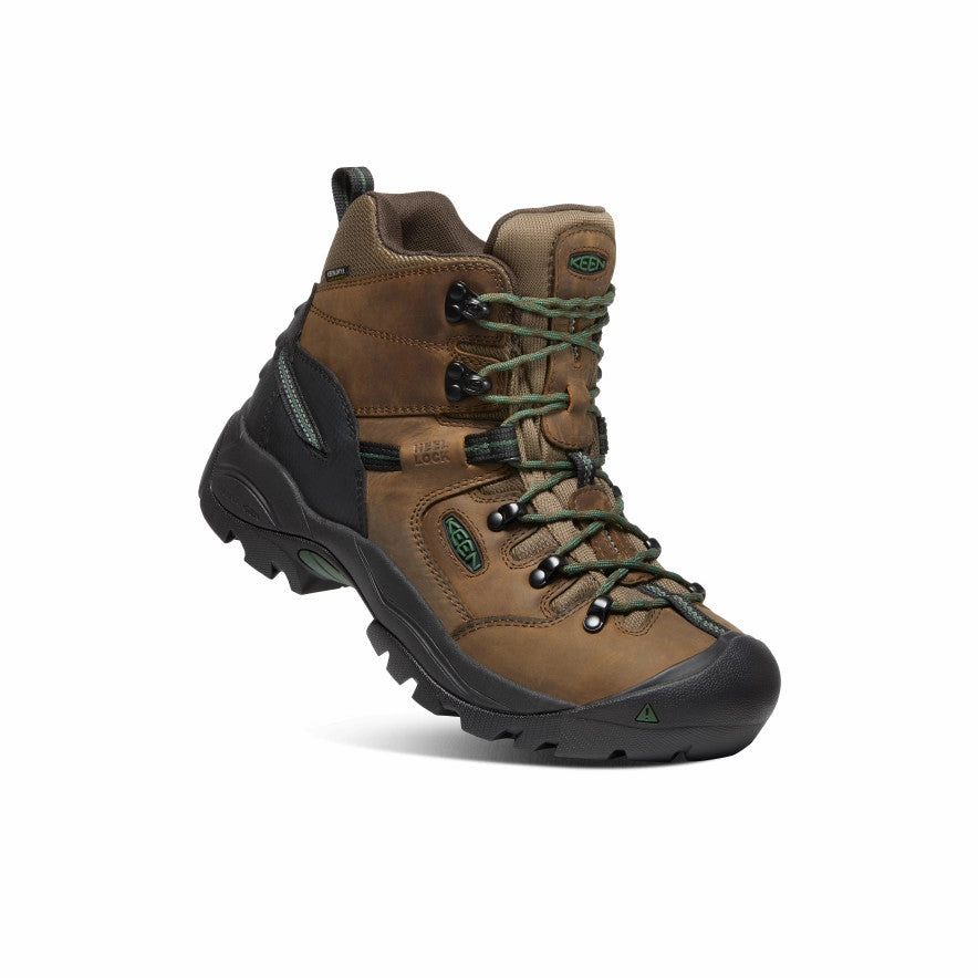 Men's Pittsburgh Energy 6" Waterproof Boot (Soft Toe)  |  Cascade Brown/Greener Pastures Footbed Trail grip