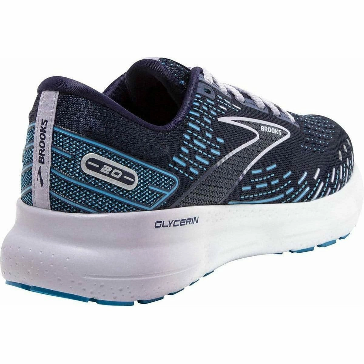 Brooks Glycerin 20 Womens Running Shoes - Blue yellow running shoes breathable - membrane