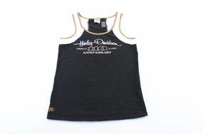 Women's Harley Davidson Motorcycles 110th Anniversary Tank Top Double Layered Edging