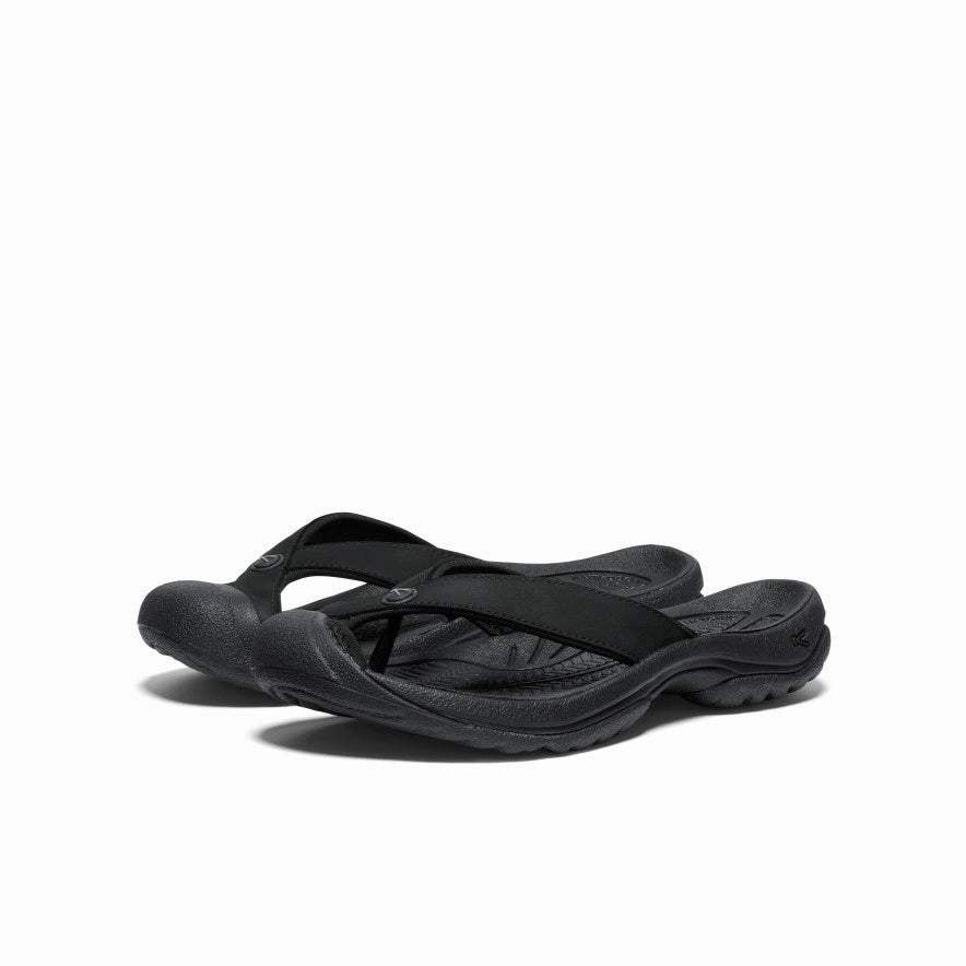 All Day Wear Women's Waimea Leather Flip-Flop  |  Black/Black