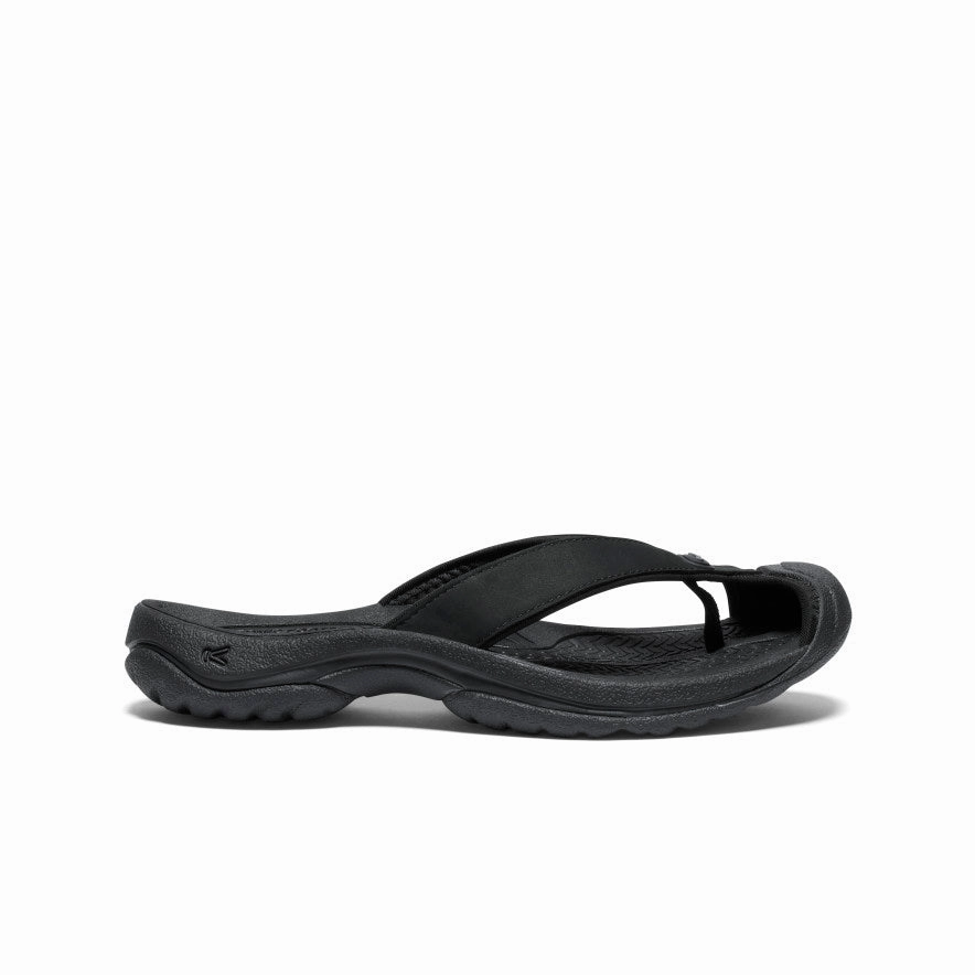 Women's Waimea Leather Flip-Flop  |  Black/Black Style Comfort