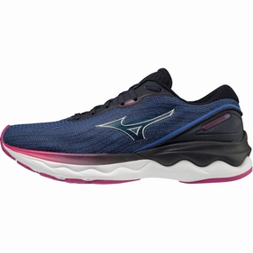 Mizuno Wave Skyrise 3 Womens Running Shoes - Navy Responsive Footbed trail runners' shoes