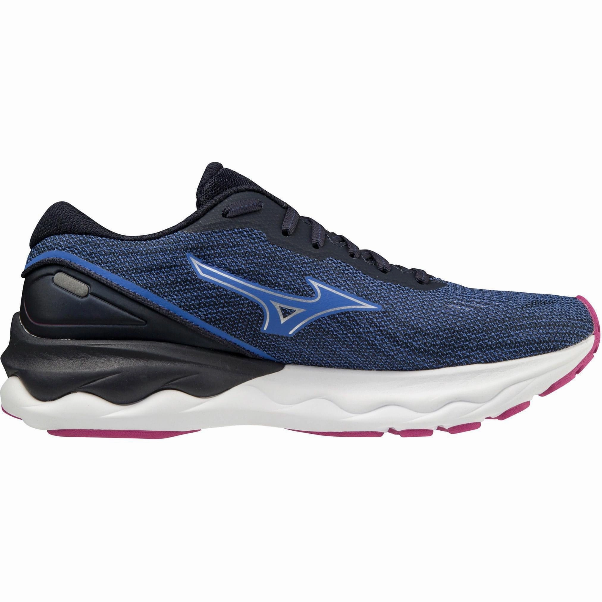 Mizuno Wave Skyrise 3 Womens Running Shoes - Navy Ergonomic Footbed Design solo running