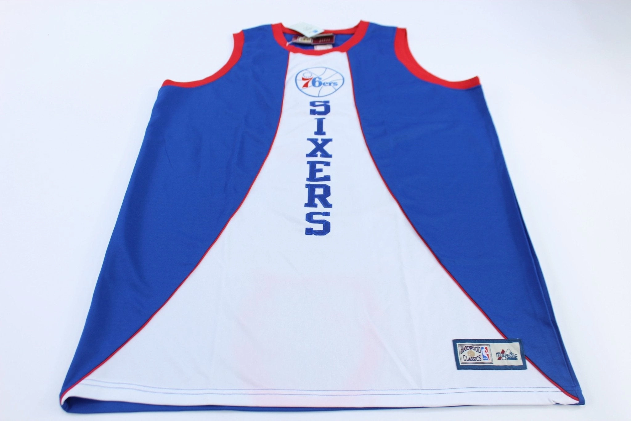 Philadelphia 76ers Embroidered Hardwood Classics Basketball Jersey Wicking Interceptor Fabric
