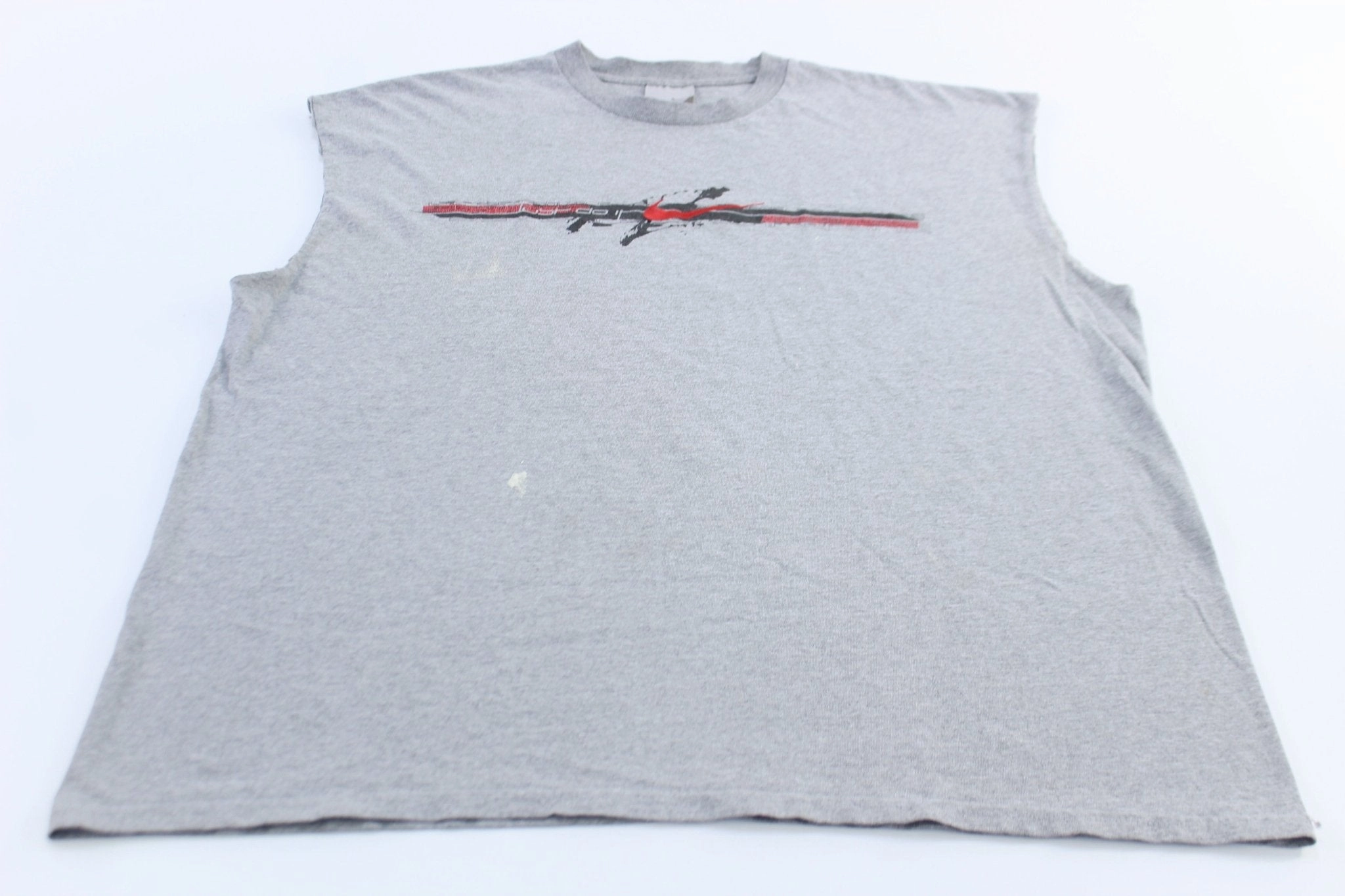 High Collar Design Active Weekend 2000's Nike Embroidered Swoosh Logo Grey Just Do It Tank Top