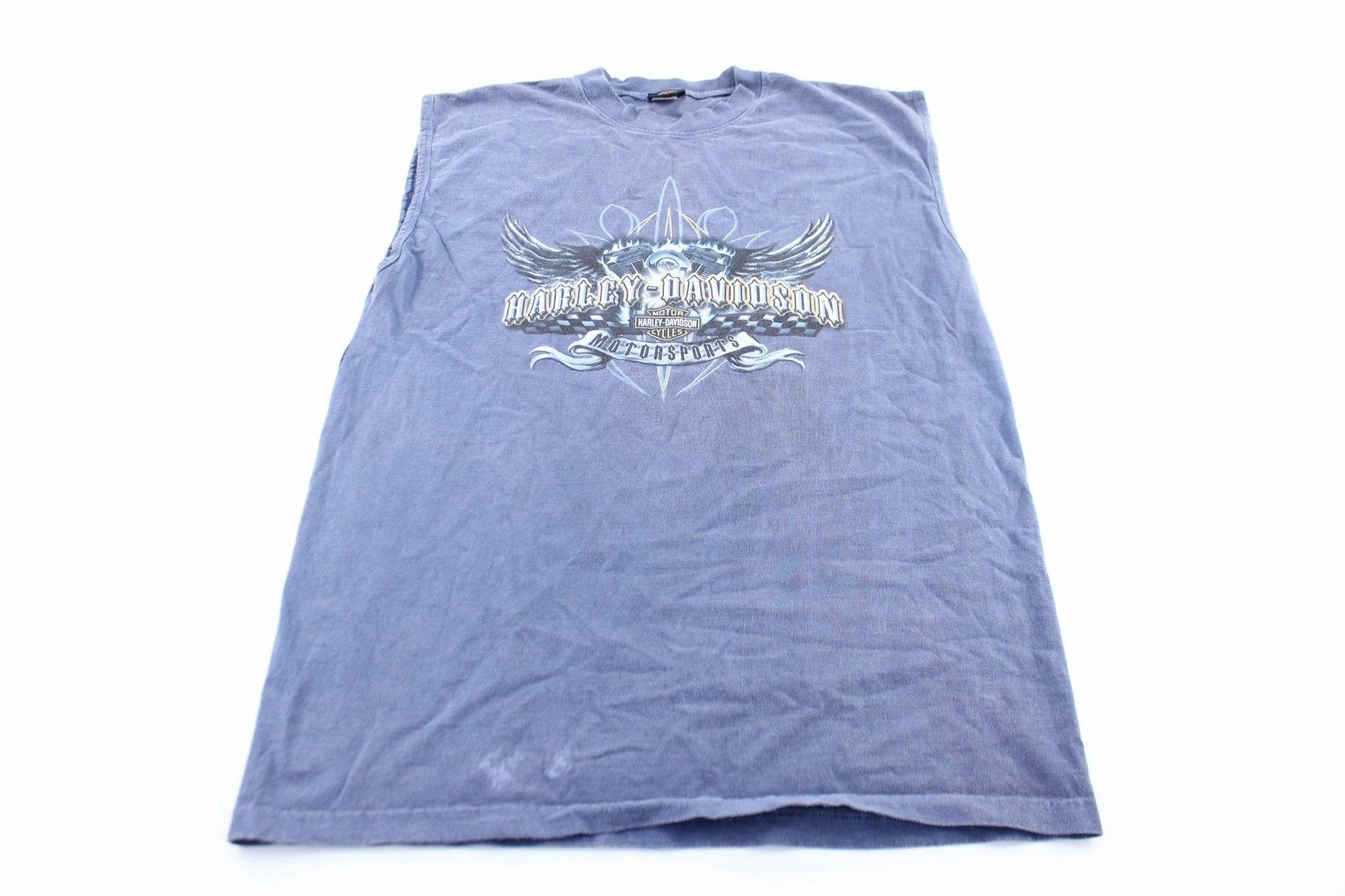 Breathable Performance Drop Shoulder 2004 Harley Davidson Motorsports Graphic Tank Top