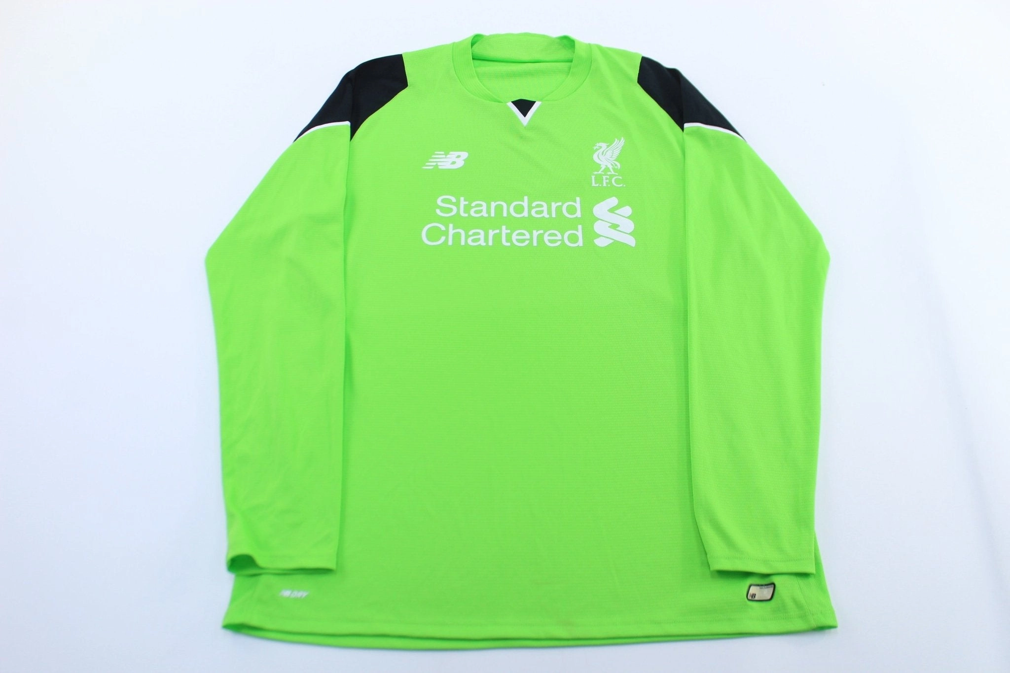Minimal Detail New Balance Logo Liverpool Black & Green LS Soccer Jersey