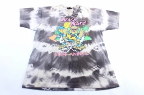 Hygroscopic Fiber Soft Touch Texture 1988 Beach Bound Surf Animal Tie-Dye Graphic T-Shirt