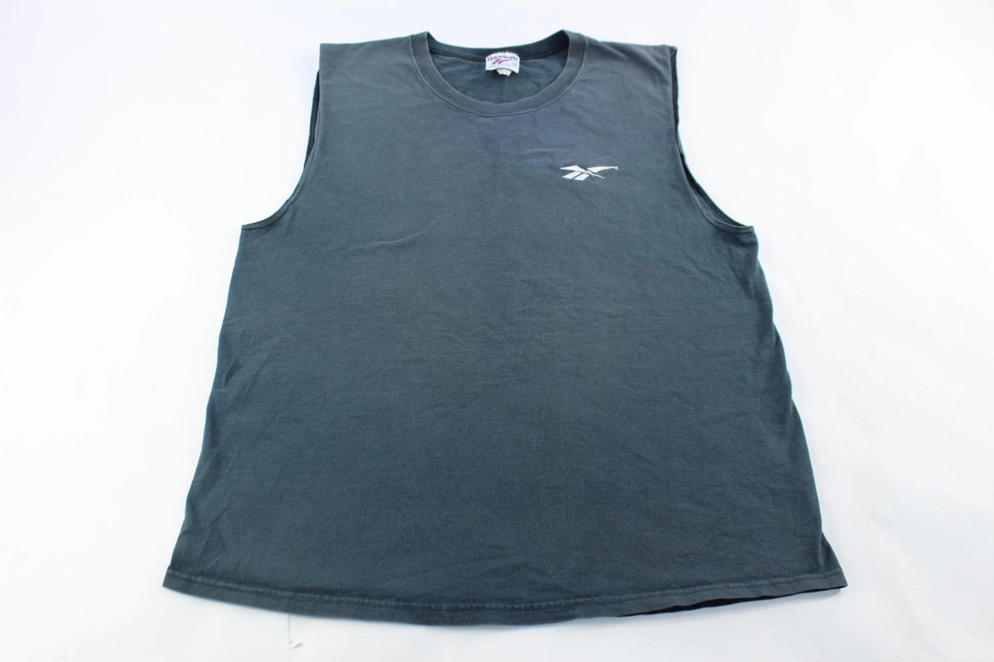 Reebok Embroidered Logo Black Tank Top Casual Wear Athletic Cut