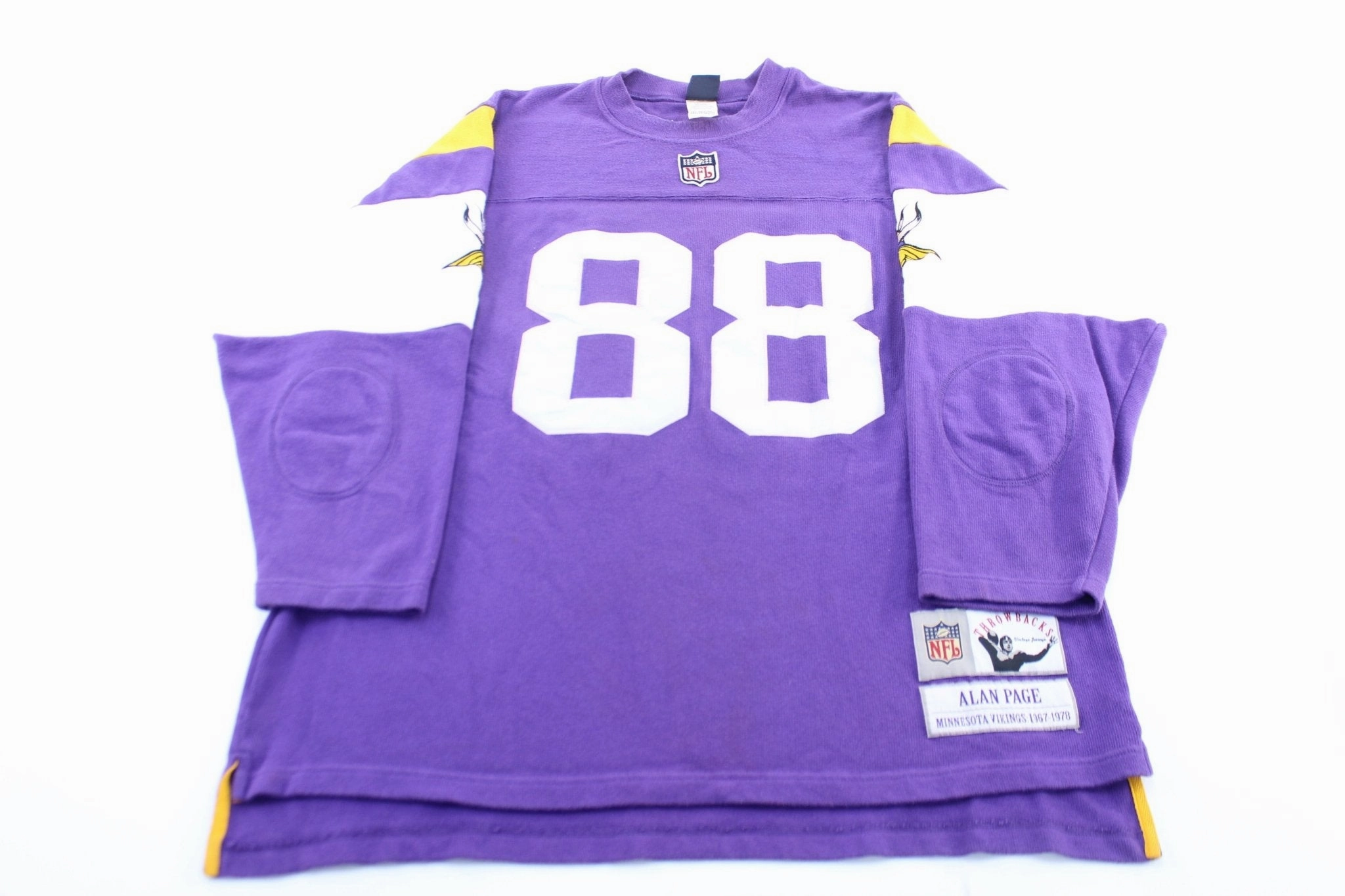 Athlete Focus Reebok Embroidered Logo Minnesota Vikings Alan Page Throwback Jersey