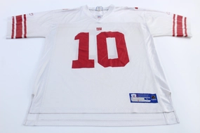 Breathable fabric Eco Friendly Material Reebok Logo New York Giants Eli Manning Football Jersey