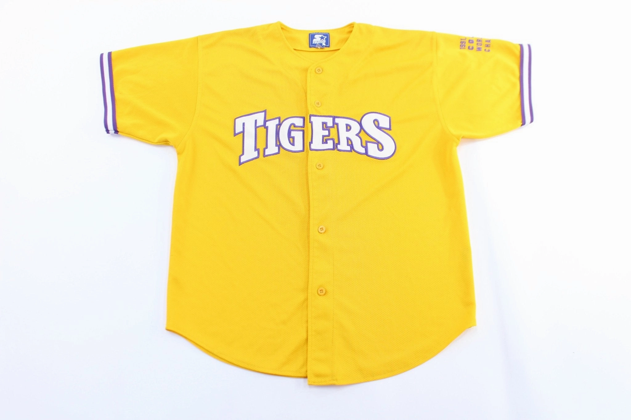 Anti Static Weave Technology dry surface 90's Louisiana State University Embroidered Starter Baseball Jersey
