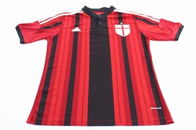 Adidas Embroidered Logo AC Milan Striped Soccer Jersey Non Restrictive Cut