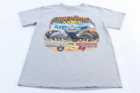 DropShoulderDesign Youth 2003 Oakland Raiders vs Tampa Bay Buccaneers SuperBowl T-Shirt