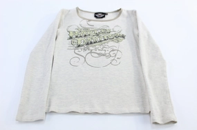 Women's Harley Davidson Motorcycles Bejeweled LS T-shirt AllWeatherComfort Streetwear