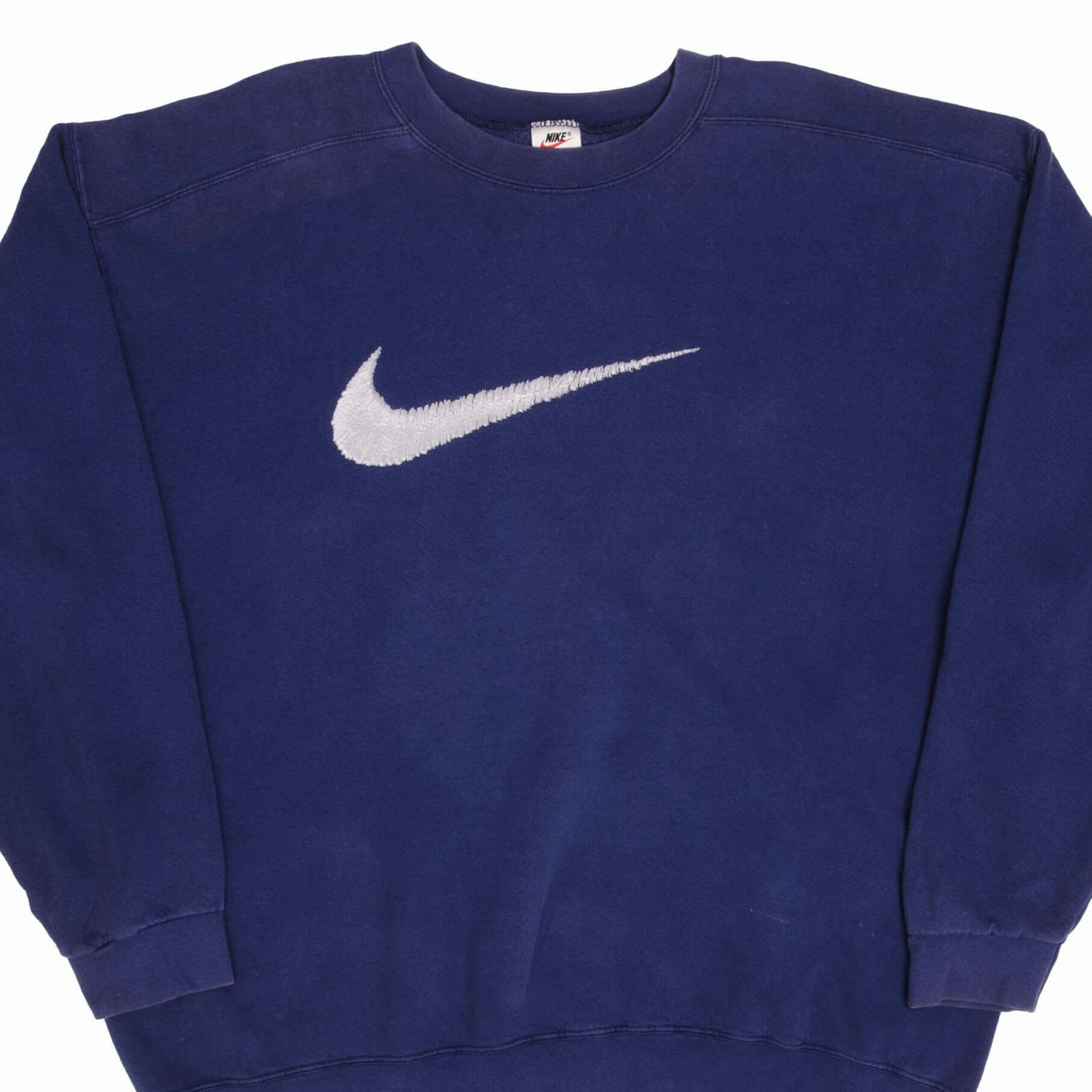 VINTAGE NIKE BIG SWOOSH NAVY BLUE SWEATSHIRT 1990S XL MADE IN USA Pullover