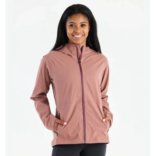 Womens Cloudshield Rain Jacket Mouthwash waist length
