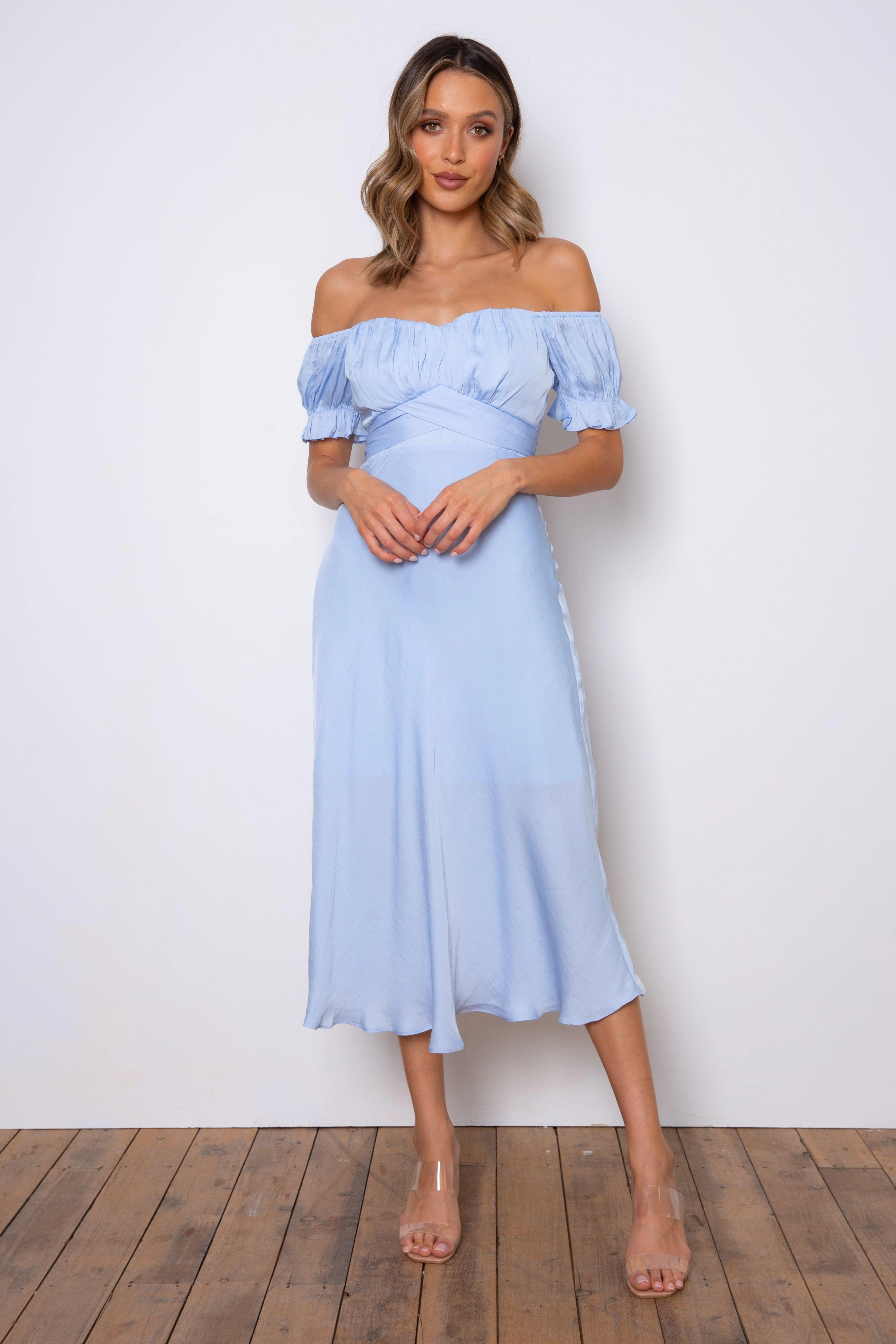 Empire-Waist Timeless Comfort Samantha Dress - Sky Blue