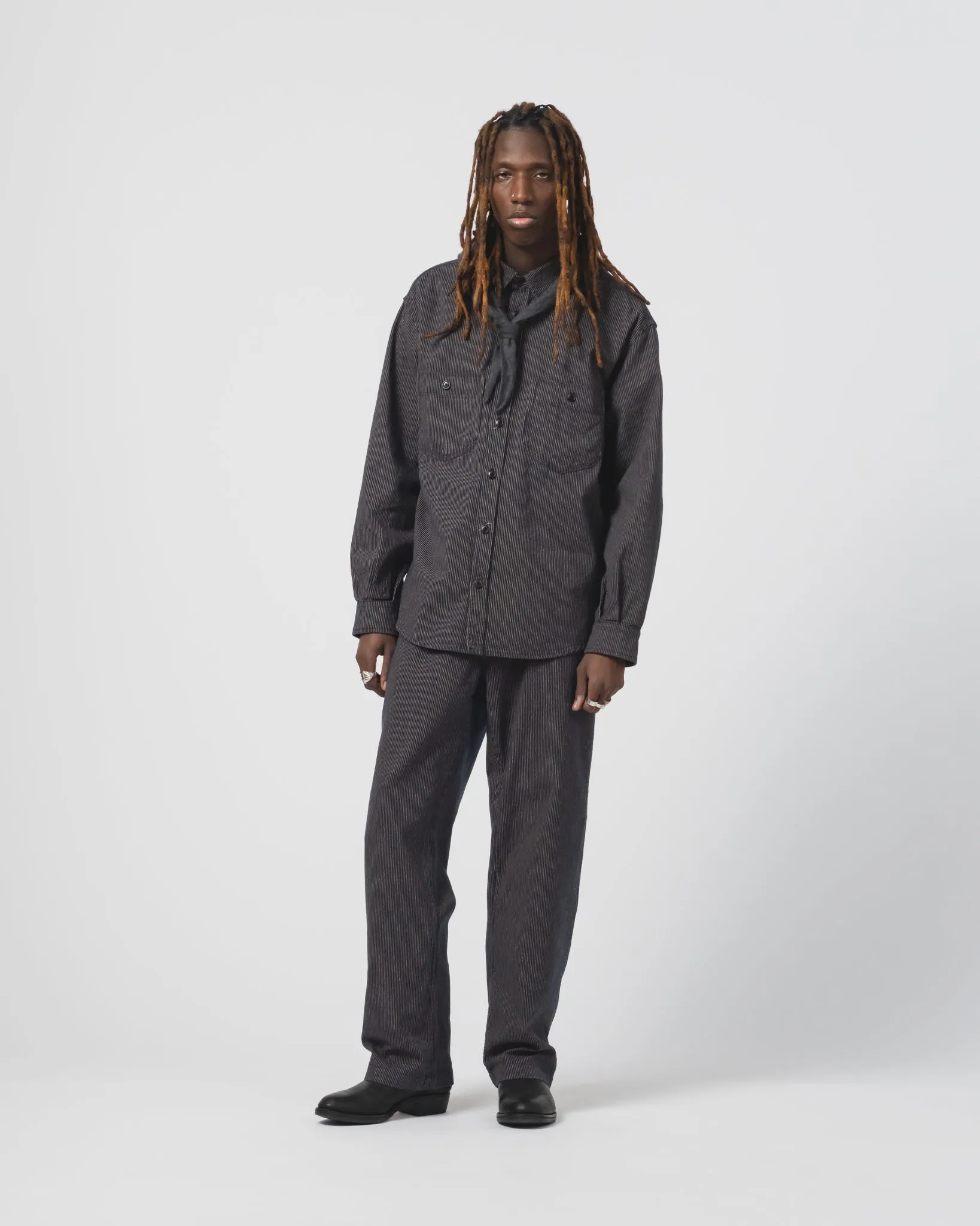 Durable Seams Frisco Chino Boro Stripes Navy/Ecru