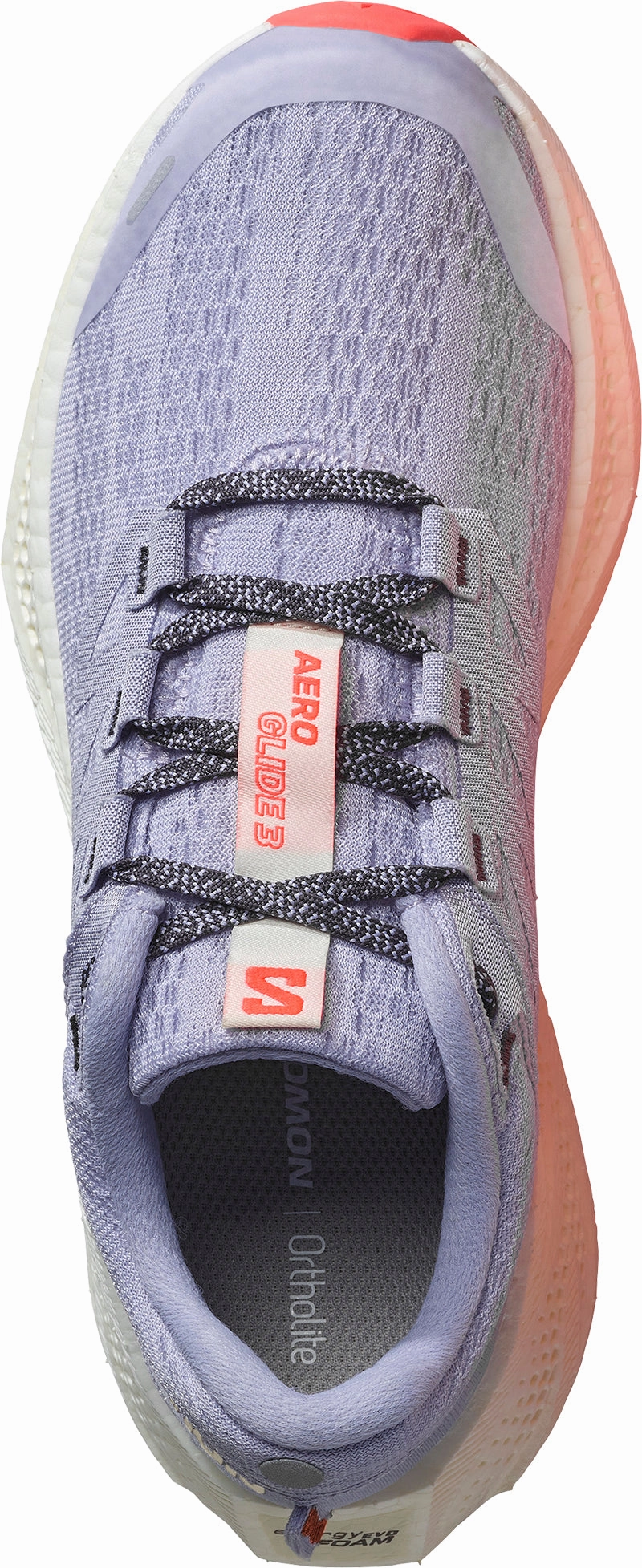 Salomon Aero Glide 3 Womens Running Shoes - Purple lace up closure