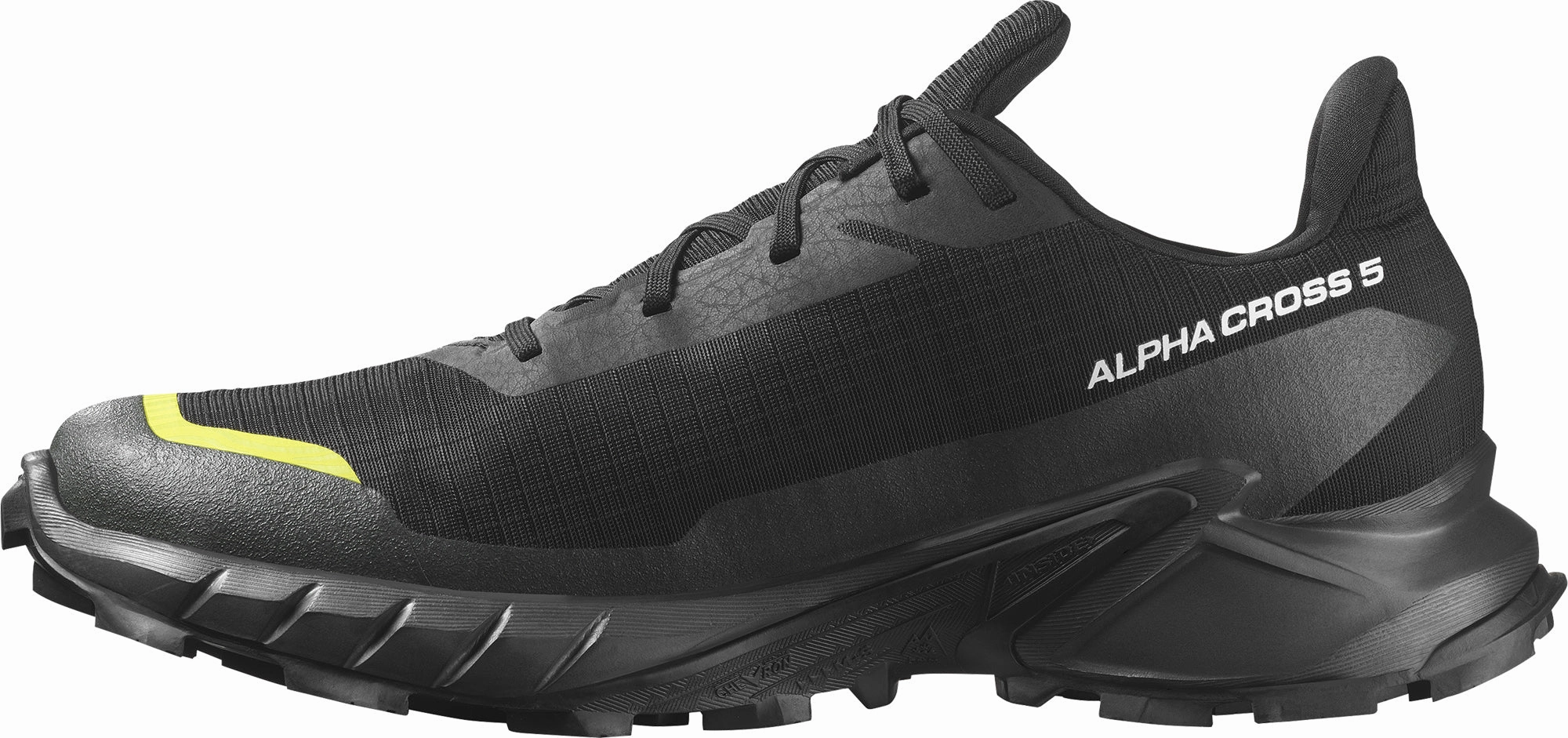 school runs Salomon Alphacross 5 GORE-TEX Mens Trail Running Shoes - Black