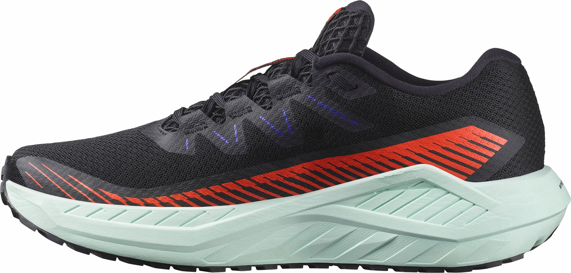 kids' size FlexibleMidsole Salomon DRX DEFY GRVL Mens Trail Running Shoes - Black