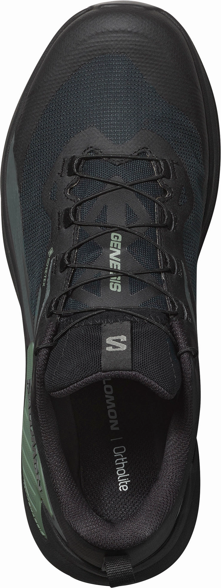 carbon - fiber midsole shoes durable fabric shoes Salomon Genesis GORE-TEX Mens Trail Running Shoes - Black