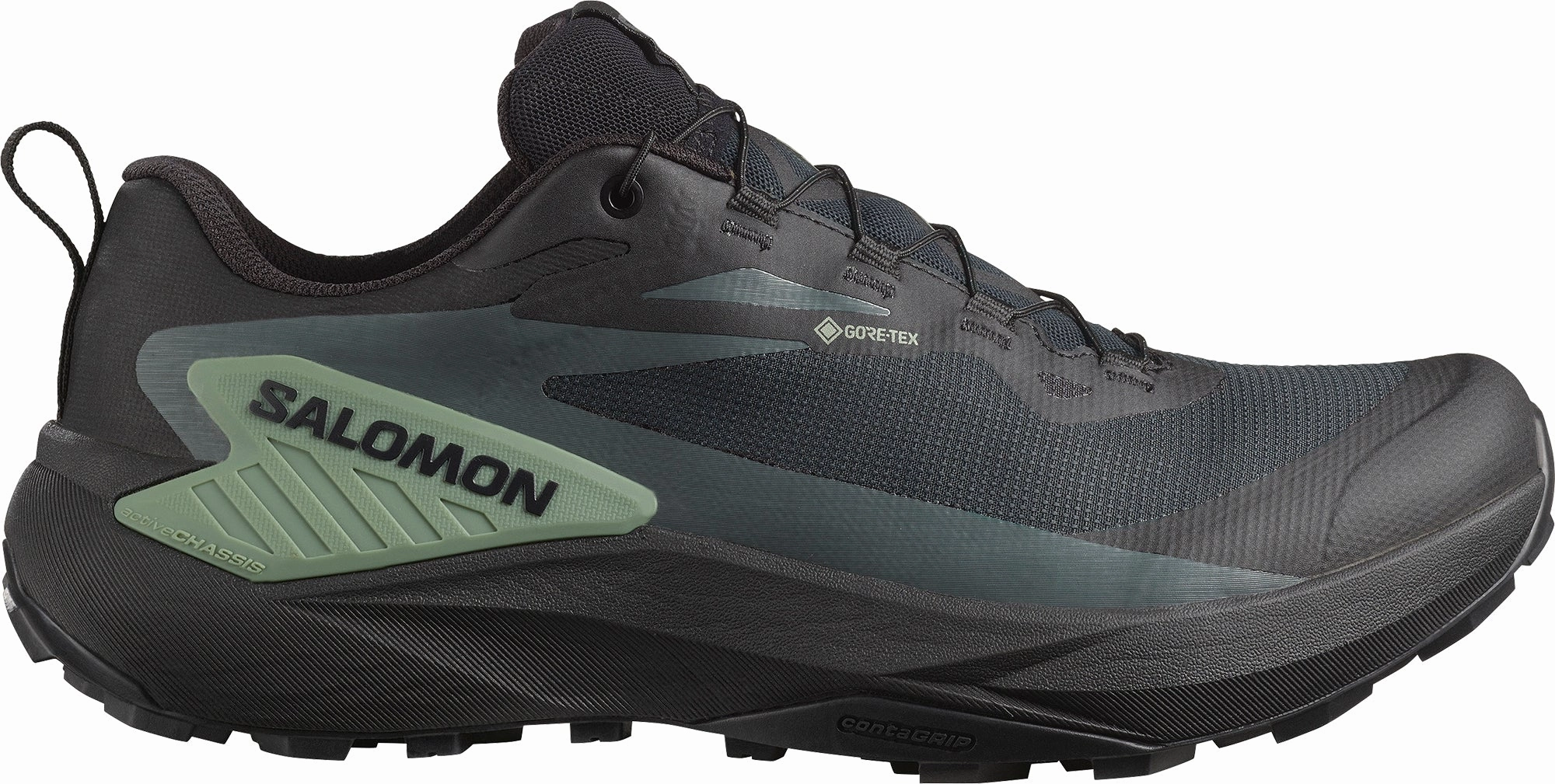 Salomon Genesis GORE-TEX Mens Trail Running Shoes - Black Lightweight Midsole Technology Odor Resistant Insole